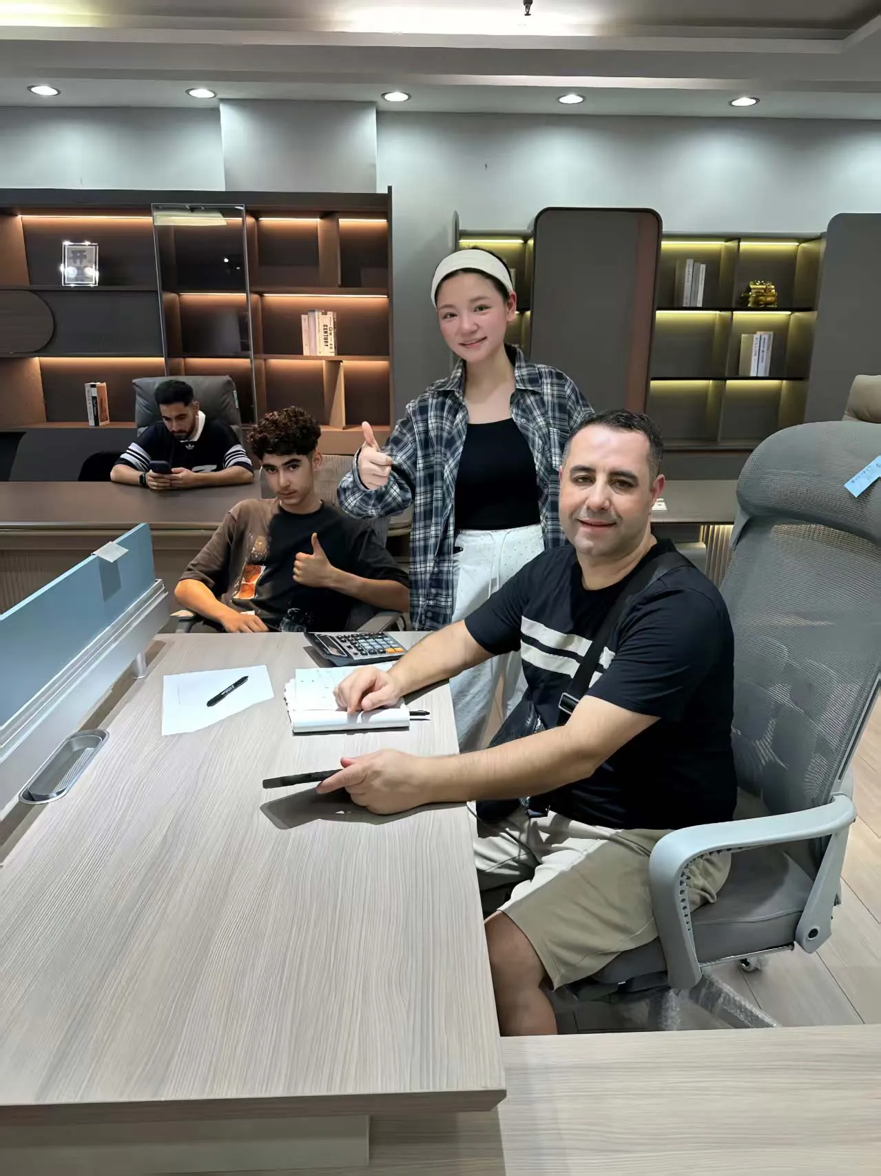 Global clients visiting Zhaoda Furniture factory