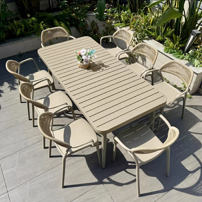 Aluminum Slat Top Outdoor Table