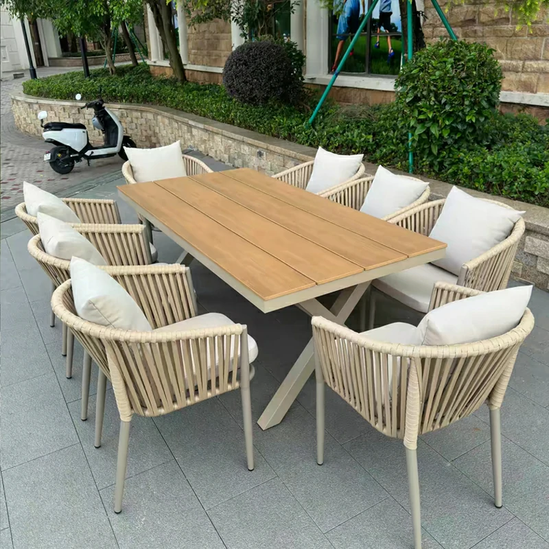 Beige Woven Rope Chairs
