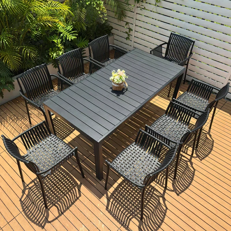 Black Aluminum Patio Dining Set