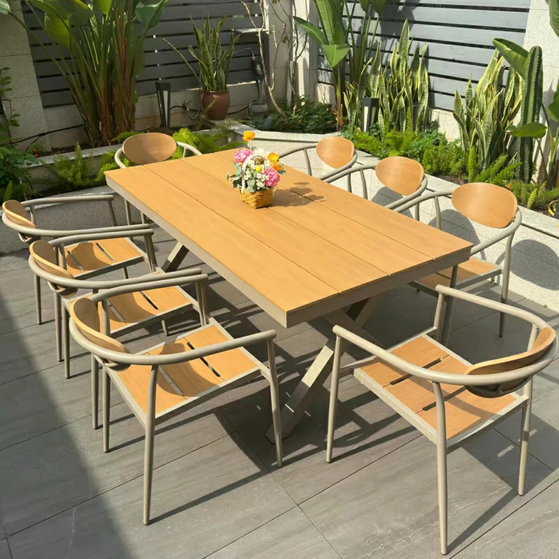 Large Outdoor Dining Set Polywood And Aluminum
